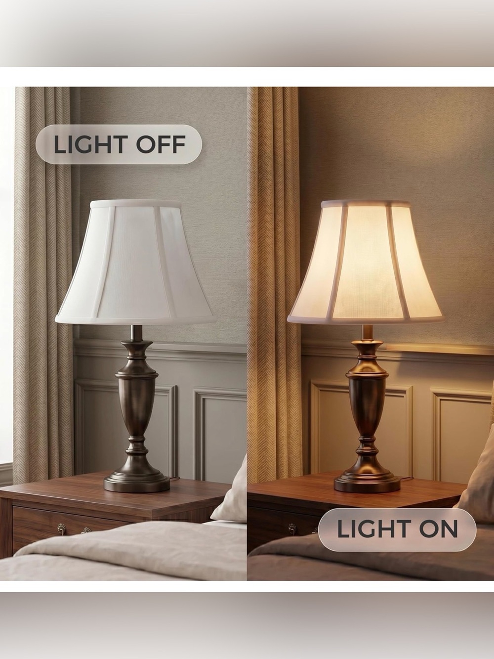 Doloota Bell White Lamp Shades Set of 2, New in Box - Picture 4 of 6